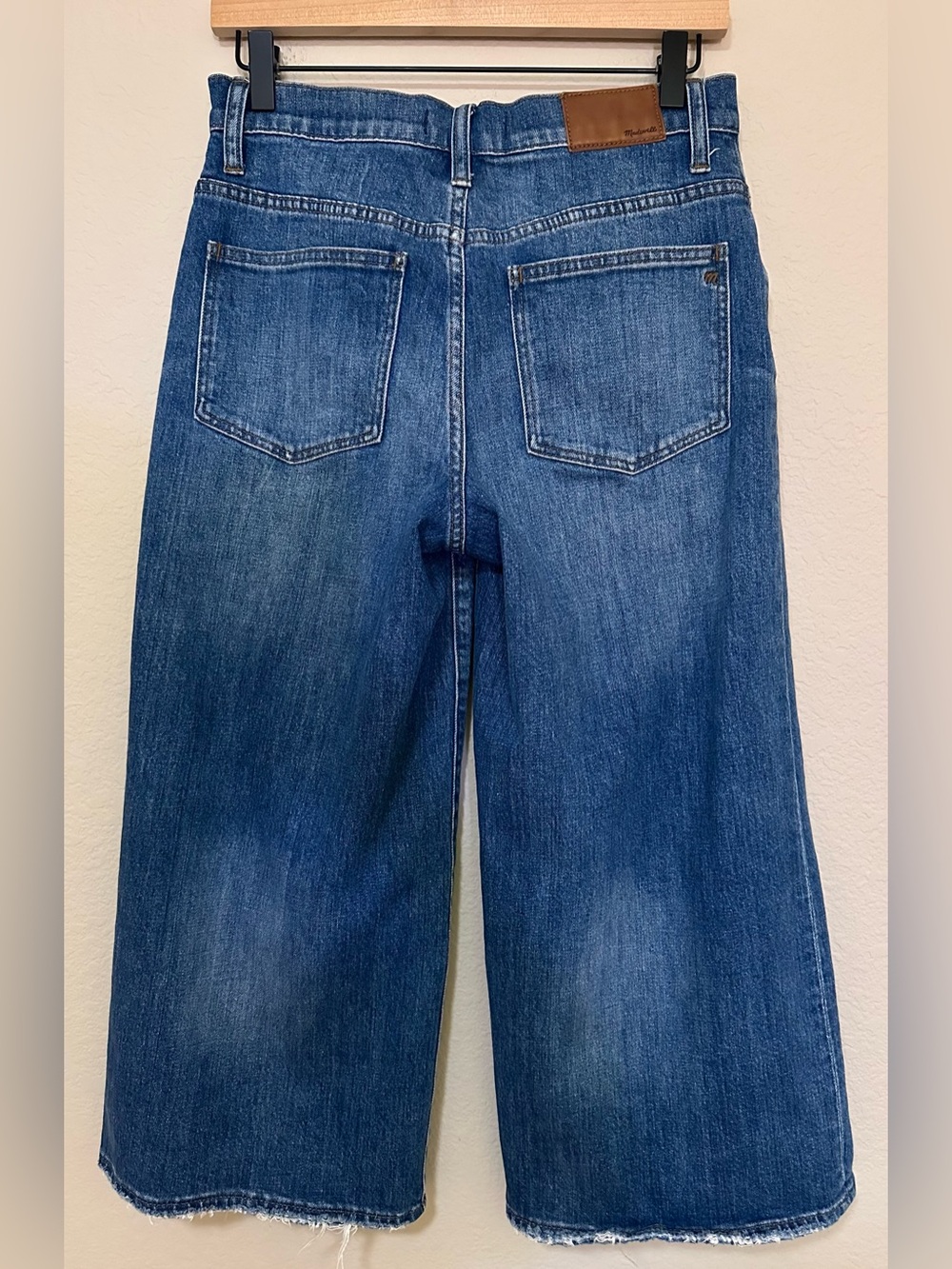 Madewell Wide Leg Crop Jeans Blue Denim High Rise Culottes Women’s Sz 27 Preppy - Picture 4 of 10